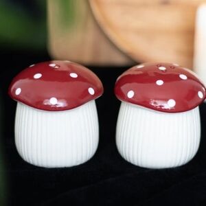 Red and White Mushroom Salt And Pepper Shakers